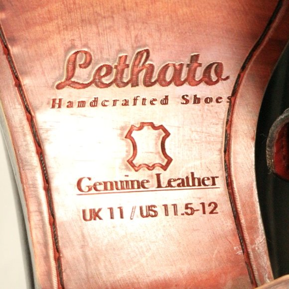 LETHATO Handcrafted Brushed Leather Mens Loafers Sz 11.5 US Men - Picture 12 of 12
